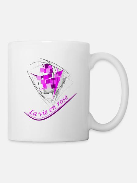 La vie en rose - Mug blanc - blanc