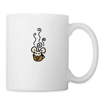 coffee mouse relax bath kawaii manga colors - Mug - white - Right