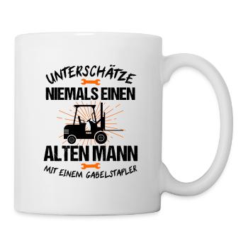 Gabelstapler Lagerist Staplerfahrer Mann Geschenk - Tasse - Weiß - Rechts
