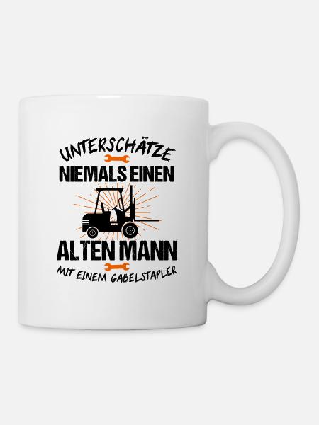 Gabelstapler Lagerist Staplerfahrer Mann Geschenk - Tasse - Weiß