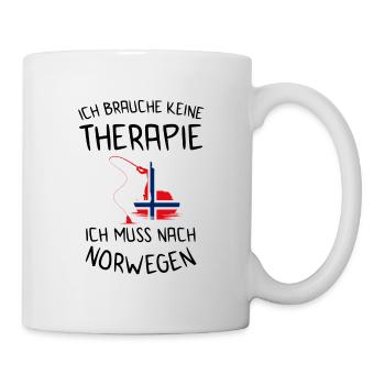 Norvège pêche cadeau de morue drapeau norvégien - Mug blanc - blanc - Droite