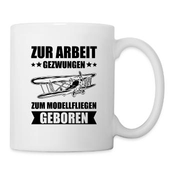 Modellflug Modellbau Modellbauer Lustig Geschenk - Tasse - Weiß - Rechts