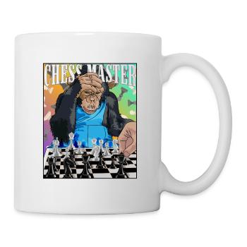 Schachmeister Schimpanse Schach Geschenk - Tasse - Weiß - Rechts