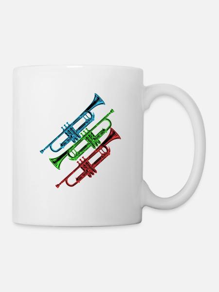 Trompette vintage tricolore - Mug blanc - blanc