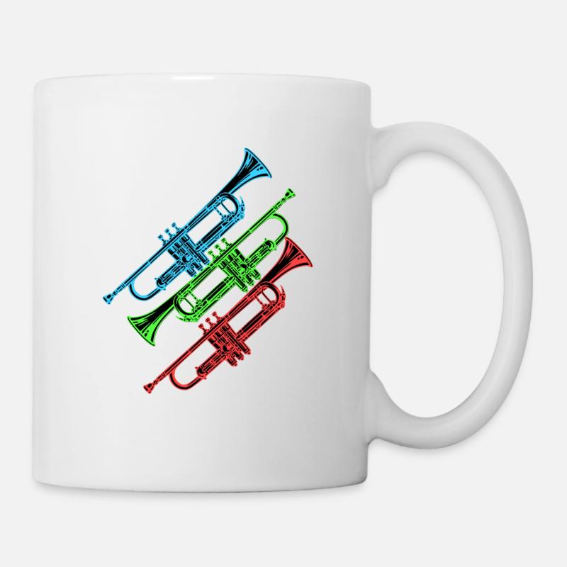 Trompette vintage tricolore - Mug blanc - blanc