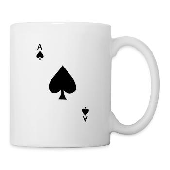 Pik Ass Spielkarte Karneval Kostüm Poker Casino - Tasse - Weiß - Rechts