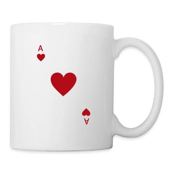Herz Ass Spielkarte Karneval Kostüm Poker Casino - Tasse - Weiß - Rechts