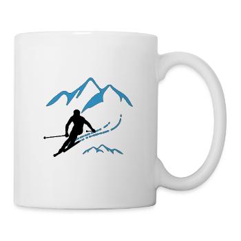 Skifahren Skifahrer Snowboard Wintersport Skifahre - Tasse - Weiß - Rechts