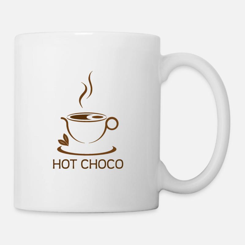 chocolat, chocolat chaud - chocolat chaud - Mug blanc - blanc
