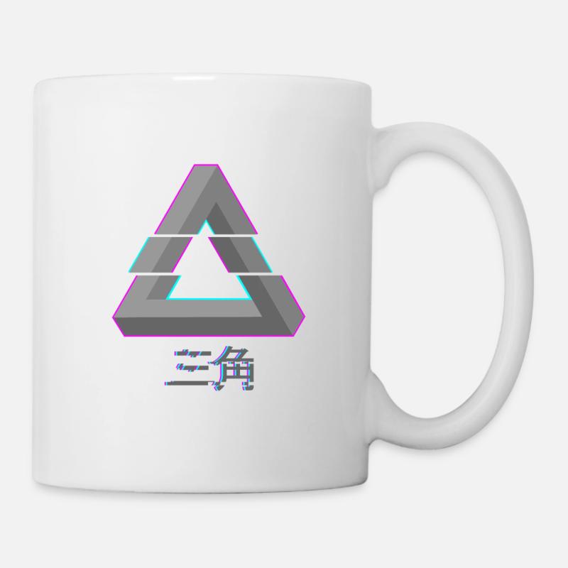 Triangle de Penrose - Glitch Vaporwave - Mug blanc - blanc