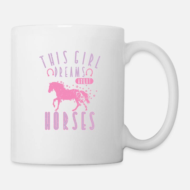 Cheval rose pour les filles - Mug blanc - blanc