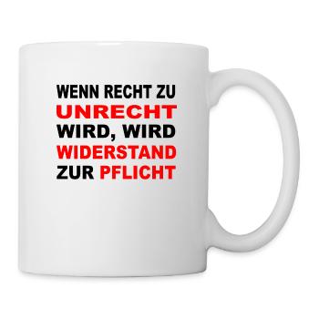 Protestshirt gegen Einschränkung der Grundrechte - Tasse - Weiß - Rechts