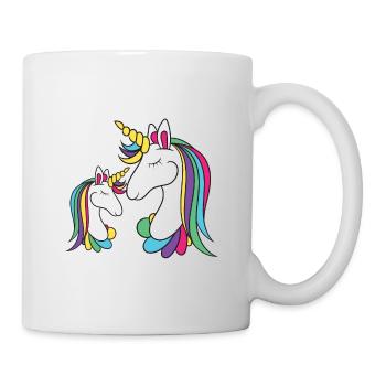 Licorne maman & fille - Mug blanc - blanc - Droite