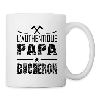 L'authentique papa bûcheron t-shirt papa cadeau - Mug blanc - blanc - Droite