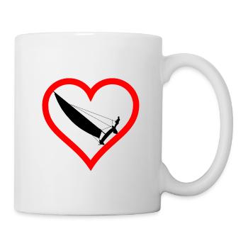 Catamaran in heart outline - Mug - white - Right