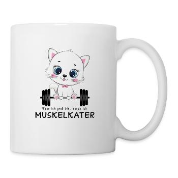 Wenn ich groß bin werde ich Muskelkater Kater - Tasse - Weiß - Rechts