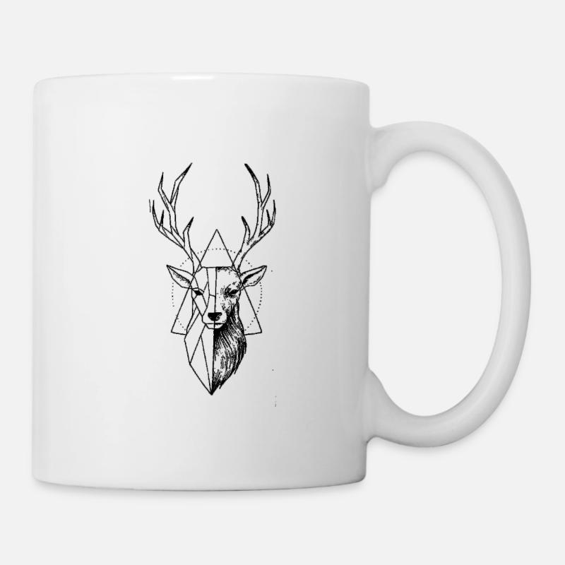 Cerf de la Forêt-Noire Tête de cerf - Mug blanc - blanc