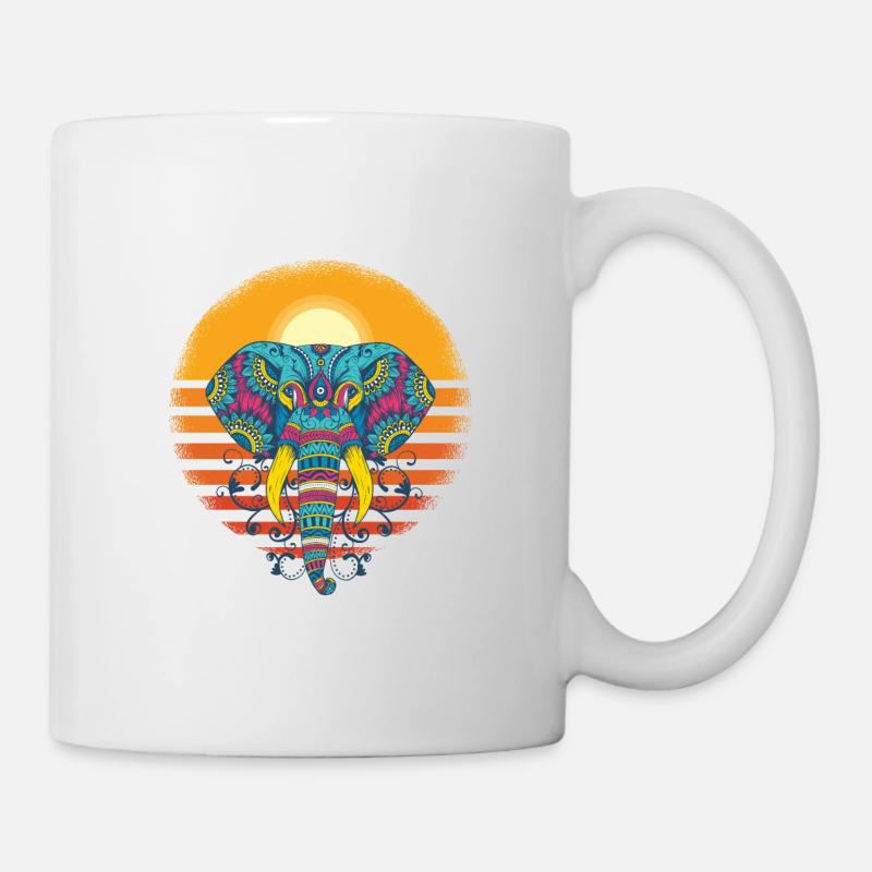 Elefant Elefanten Design - Tasse - Weiß