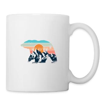 Mountains bear hiking nature mountaineering - Mug - white - Right