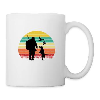 Chasse au chien chasseur - Mug blanc - blanc - Droite