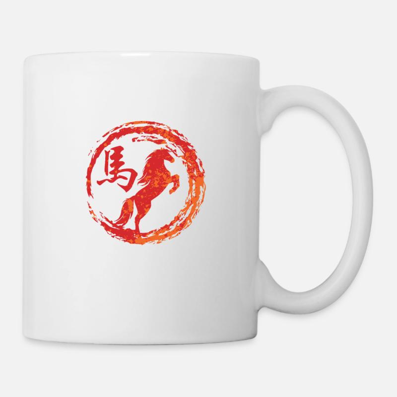 Cheval zodiaque chinois - Mug blanc - blanc