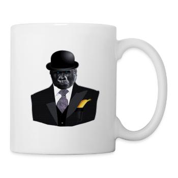 Mr Monk - Gorilla im Anzug mit Hut und Banane - Tasse - Weiß - Rechts