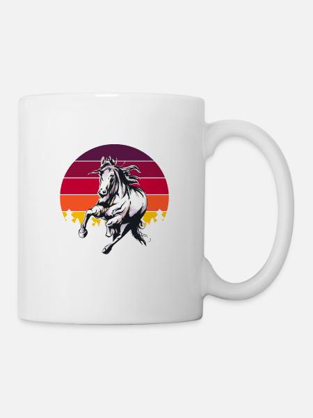 Nice horse shirt riding stallion - Mug - white
