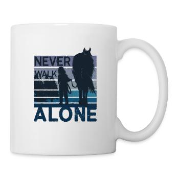 Cheval - ne jamais marcher seul - compagnon fidèle - Mug blanc - blanc - Droite