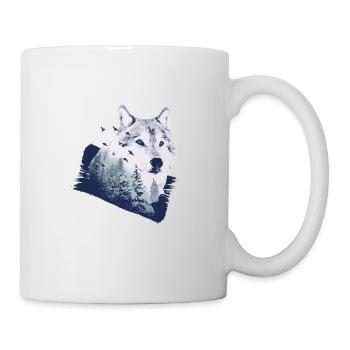 Wolf motif nature wolves - Mug - white - Right