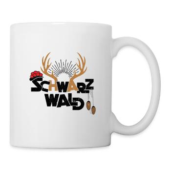 Schwarzwald Bollenhut Hirschgeweih Kuckucksuhr - Tasse - Weiß - Rechts