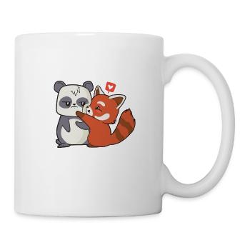 Panda und Roter Panda Motiv für Pandaliebhaber - Tasse - Weiß - Rechts