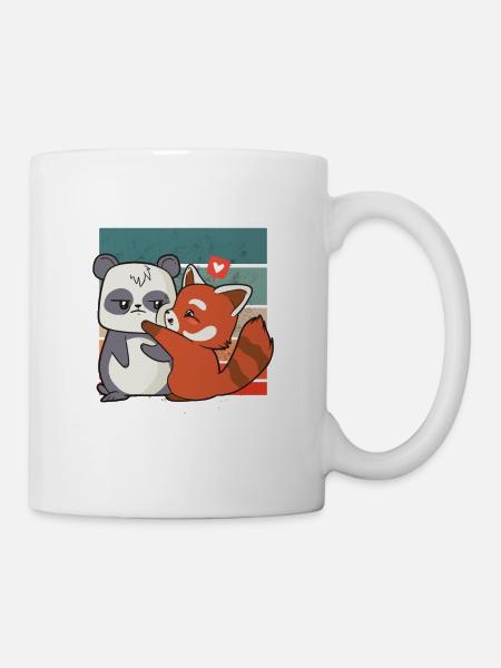 Panda und Roter Panda Shirt für Pandaliebhaber - Tasse - Weiß