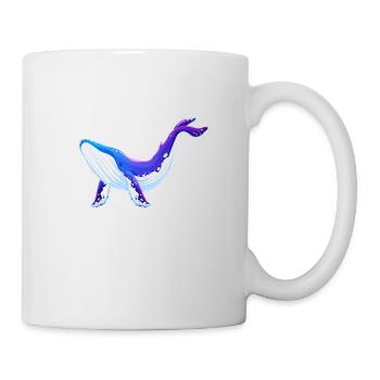 Blauwal und Taucher Design - Tasse - Weiß - Rechts