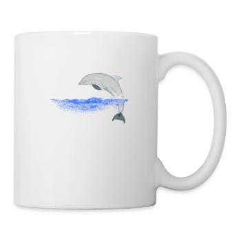 Conception de dauphins sautant - Mug blanc - blanc - Droite