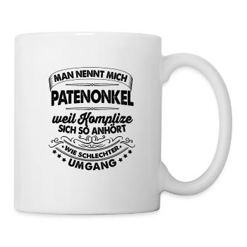 Patenonkel Onkel Taufpate Neffe Taufe Geschenk - Tasse - Weiß - Rechts