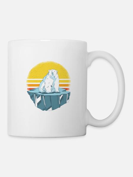 Eisbär auf Eisberg Eisbären Geschenkidee - Tasse - Weiß