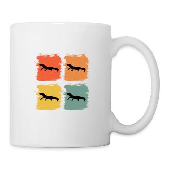 Gecko Lézard Retro Pop Art Idée cadeau - Mug blanc - blanc - Droite