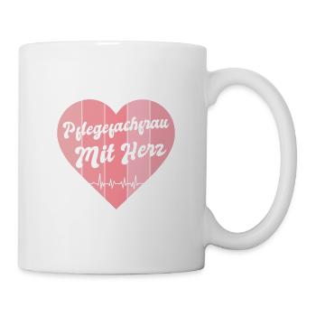 Altenpflege Krankenpflege Pflegekraft Mit Herz - Tasse - Weiß - Rechts