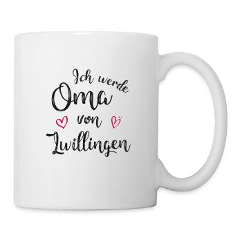 Oma werden Zwillinge Ankündigung Baby Geburt - Tasse - Weiß - Rechts