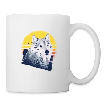 Wolf motif nature wolves - Mug - white - Right