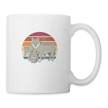 Wolfsrudel Wölfe Wolf - Tasse - Weiß - Rechts