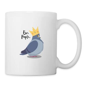 Freche Taube mit Spruch "Ew, People..." Bird Nerd - Tasse - Weiß - Rechts