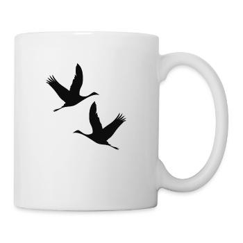 Birds bird geese cranes - Mug - white - Right