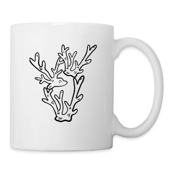 Korallen - Acropora - Tasse - Weiß - Rechts