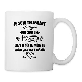Je suis tellement fatigué t-shirt humour cadeau - Mug blanc - blanc - Droite