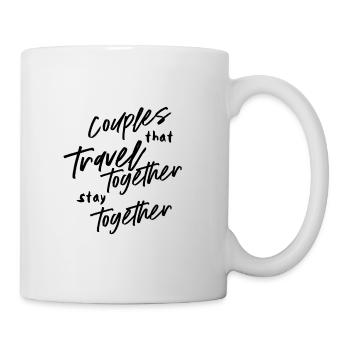 Traveling couple travel vacation saying - Mug - white - Right