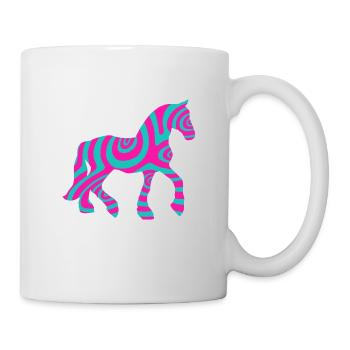 Horse Horses Riding Equestrian Pony Western Shirt - Mug - white - Right