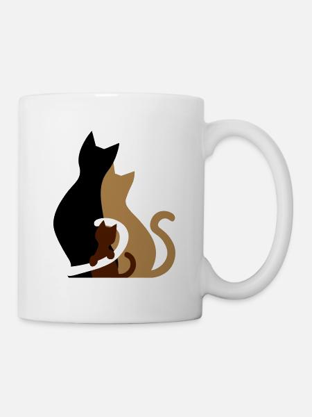 Idée cadeau famille chat Famille chat - famille - Mug blanc - blanc