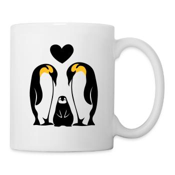 Familie Family Famille Pinguinfamilie Penguins - Tasse - Weiß - Rechts