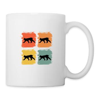 Luchs Wildtier Tier Retro Pop Art Geschenkidee - Tasse - Weiß - Rechts